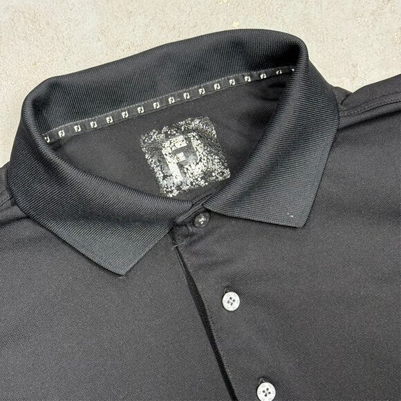 FootJoy Polo Golf Shirt Short Sleeve Black Large - Picture 3 of 7